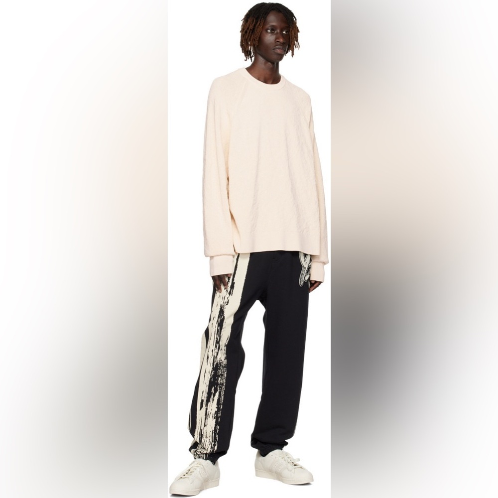 Y-3 Black & Off-White Printed Sweatpants